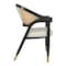 Flash Furniture Naomi Cane Rattan Dining and Accent Chair w/Solid Wood Frme, Gold Tipped Legs and Beige Padded Seat SK-220901-NATBLK-GG - alternate 4